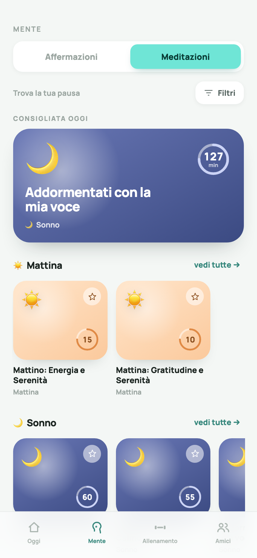 Schermata Meditazioni
